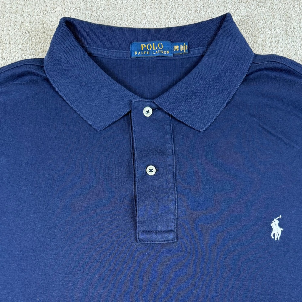 Polo Ralph Lauren Mens 2XB Navy Blue Short Sleeve Cotton Jersey Polo Shirt